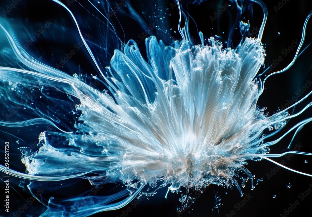 Obraz premium Ethereal White Jellyfish Emitting Bioluminescent Glow in Ocean