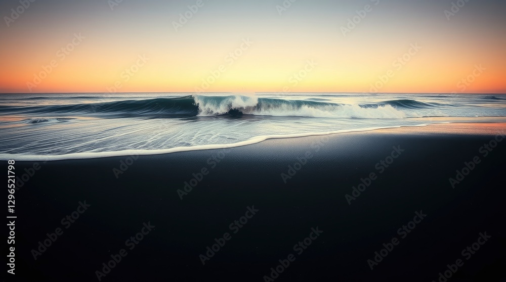 Obraz premium Art photograph of a sand beach and waves 
