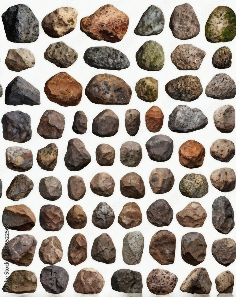 A collection of assorted rocks of varying sizes, shapes, and colors A collection of assorted rocks of varying sizes, shapes, and colors