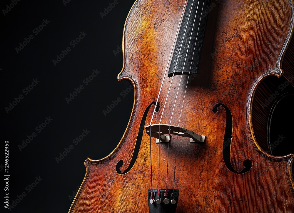 Close-up of an old cello, black background, musical instrument, close-up of the body and neck of the cello, high resolution, Close-up of an old cello, black background, musical instrument, close-up of the body and neck of the cello, high resolution,