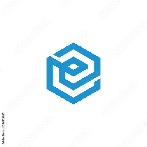 Abstract Geometric Letter e logo design vector template isolated on white background