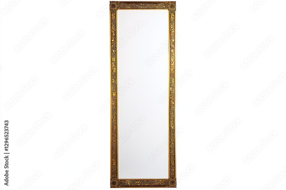 Regal tall Chinese paper scroll, blank white paper edged in gold. Regal tall Chinese paper scroll, blank white paper edged in gold.