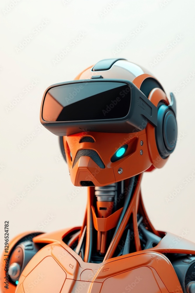 Art photograph, robot with charming features using VR Art photograph, robot with charming features using VR