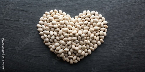 Heart-Shaped Beans on Black Slate: Romantic Food Photography