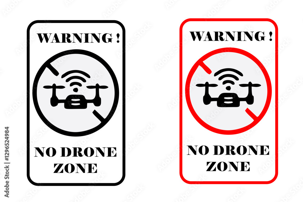 No drone zone sign. No drones icon vector. Flights with drone prohibited. No drone zone sign. No drones icon vector. Flights with drone prohibited.