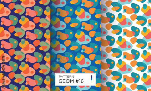 Spotted seamless print vector abstract set of spot pattern Geom 16 for fabric ornament decoration