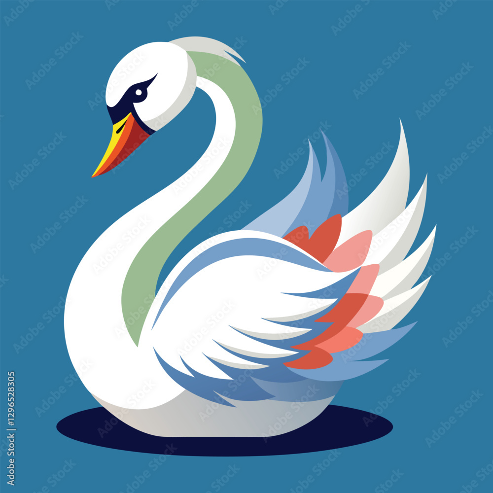 Obraz premium Swan vector art illustration.