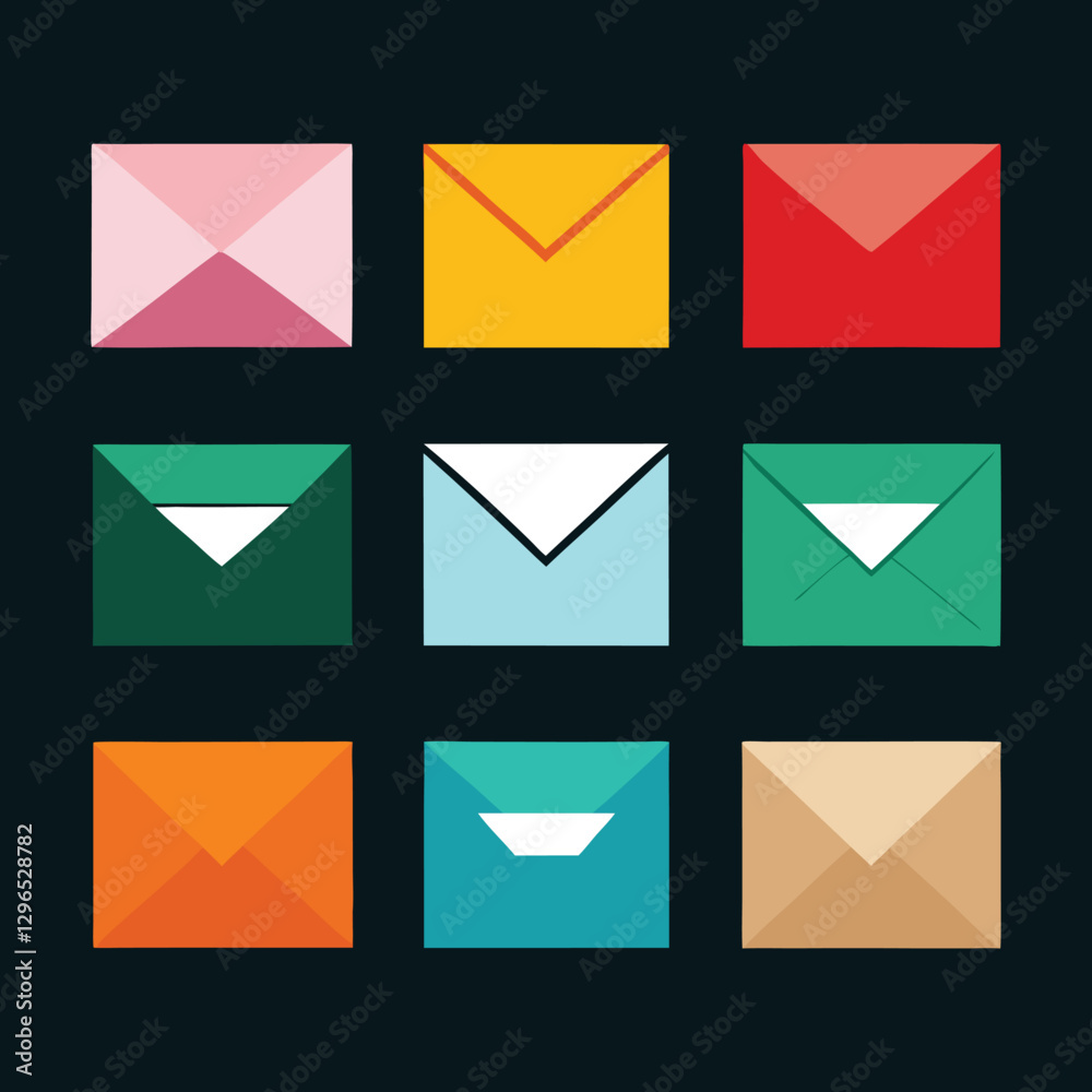 Flat Design Envelope Icons Postal Mail Symbol Set
Flat Design Envelope Icons Postal Mail Symbol Set