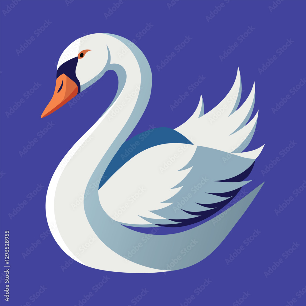Naklejka premium Swan vector art illustration.