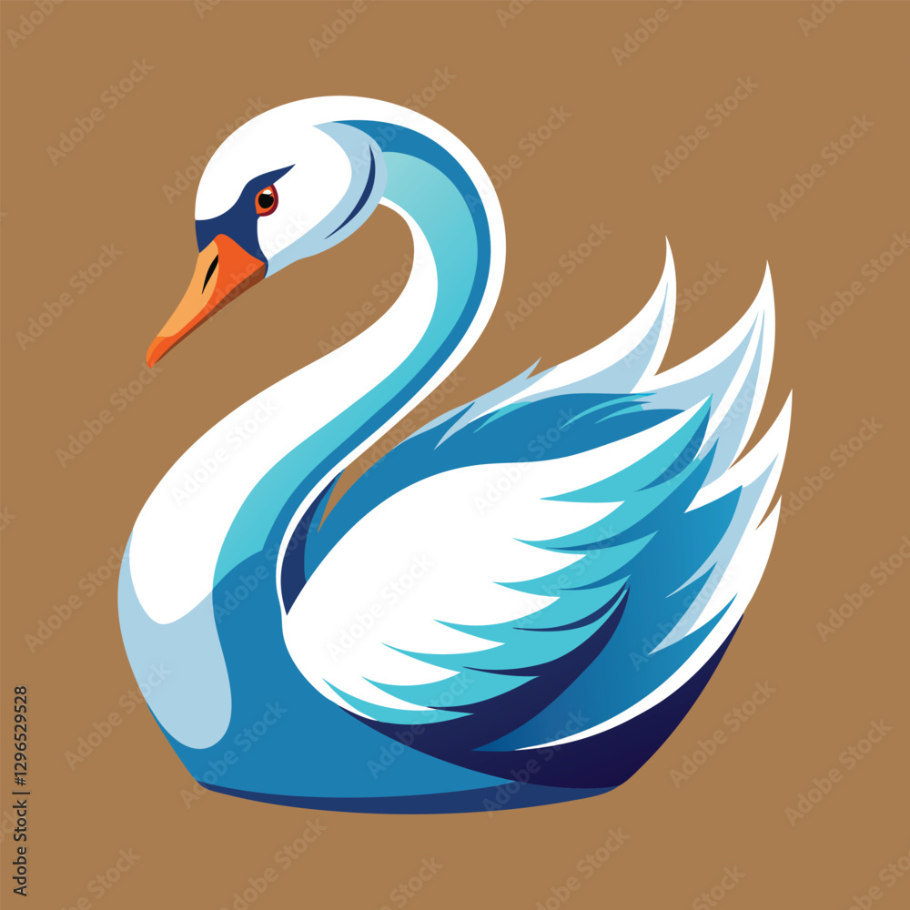 Fototapeta premium Swan vector art illustration.