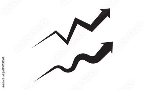 Arrow business growth goal icon illustration design template