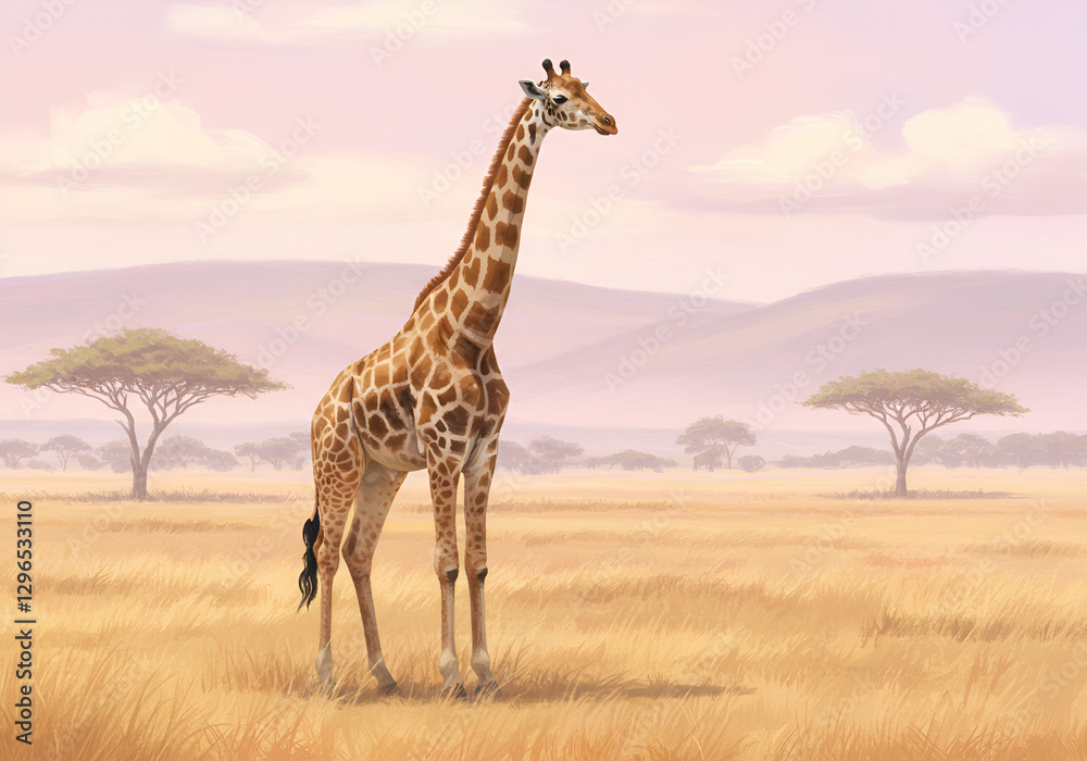 Fototapeta premium giraffe in the savannah