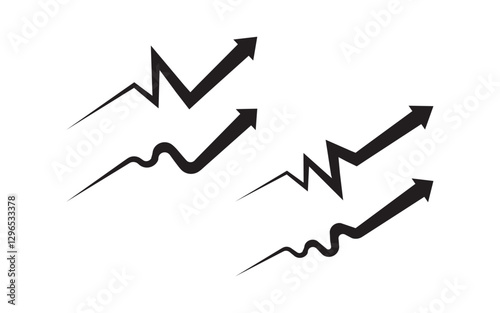 Arrow business growth goal icon illustration design template