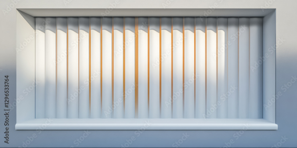 Elegant interplay of light and shadow on a white architectural window design