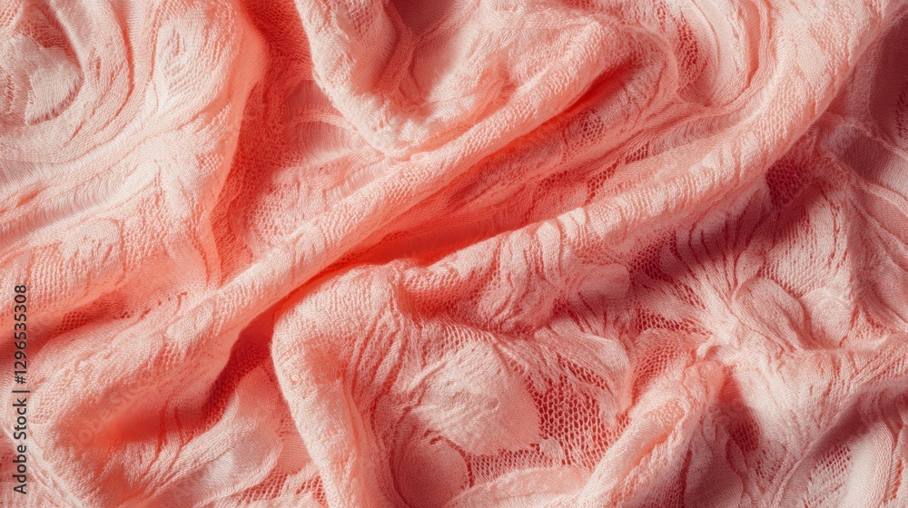 Soft pink crushed velvet fabric with elegant folds and rich texture Soft pink crushed velvet fabric with elegant folds and rich texture