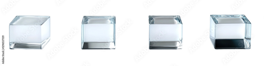 3d render of a glass cube on a white background 3d render of a glass cube on a white background