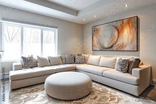 Stylish modern living room with a large corner sofa