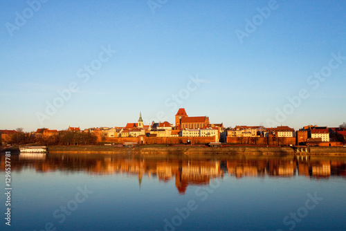 Wallpaper Mural Panorama of Torun - Vistula river, Poland	 Torontodigital.ca