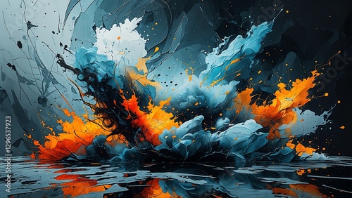 Chromatic Burst A Symphony of Blue and Orange