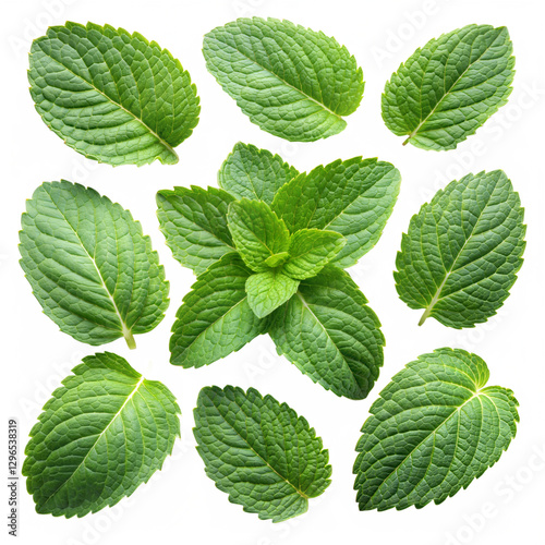 Fresh Green Mint Leaves - High-Quality Image of Aromatic Herb