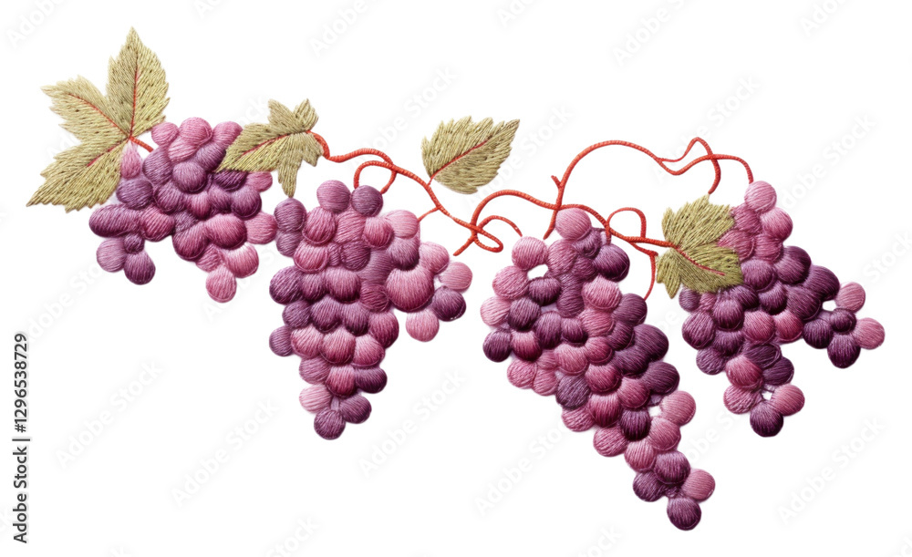 PNG Grapes in embroidery style fruit plant food. PNG Grapes in embroidery style fruit plant food.