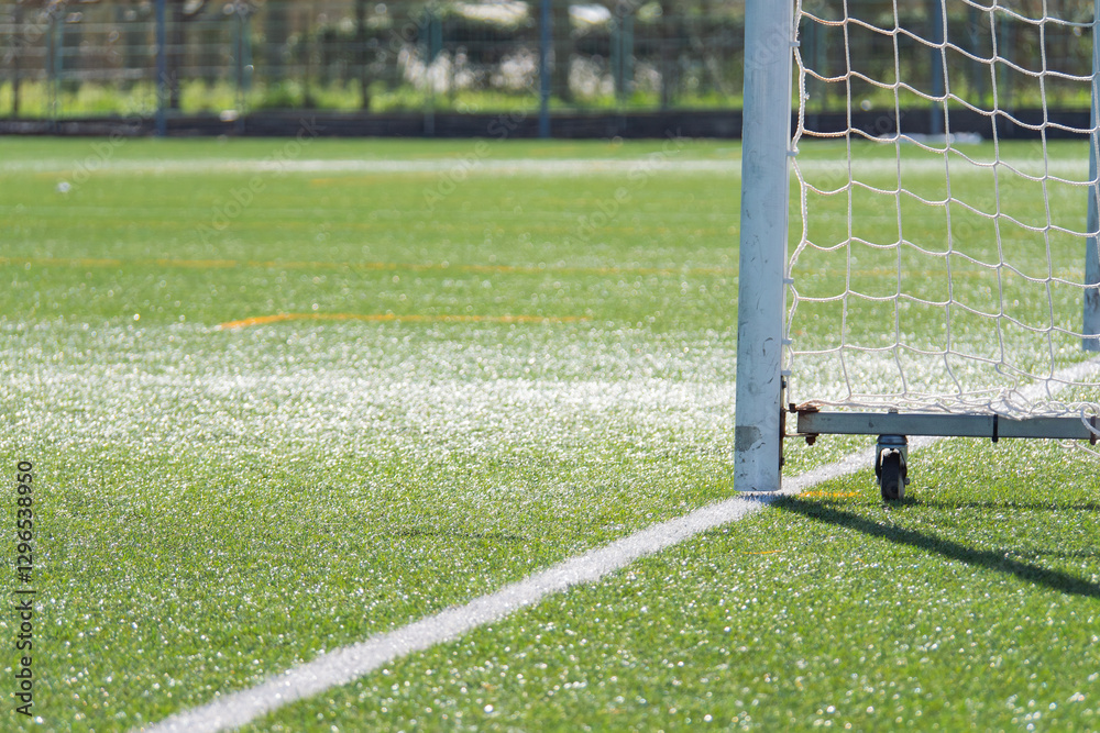 Fototapeta premium Excitement builds on the soccer field as players prepare for action