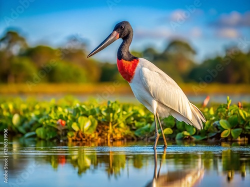 Jabiru Stork in Pantanal Wetlands, Brazil - Candid Wildlife Photography