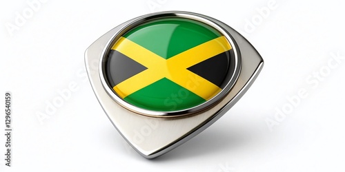 Free Download Jamaica Flag Map Pin on White Background: Stylish Fashion Photography - GFXLoad