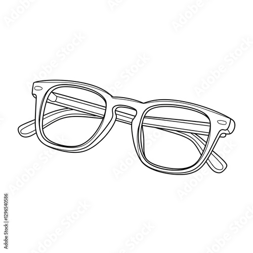 glasses isolated on white background  coloring page 
