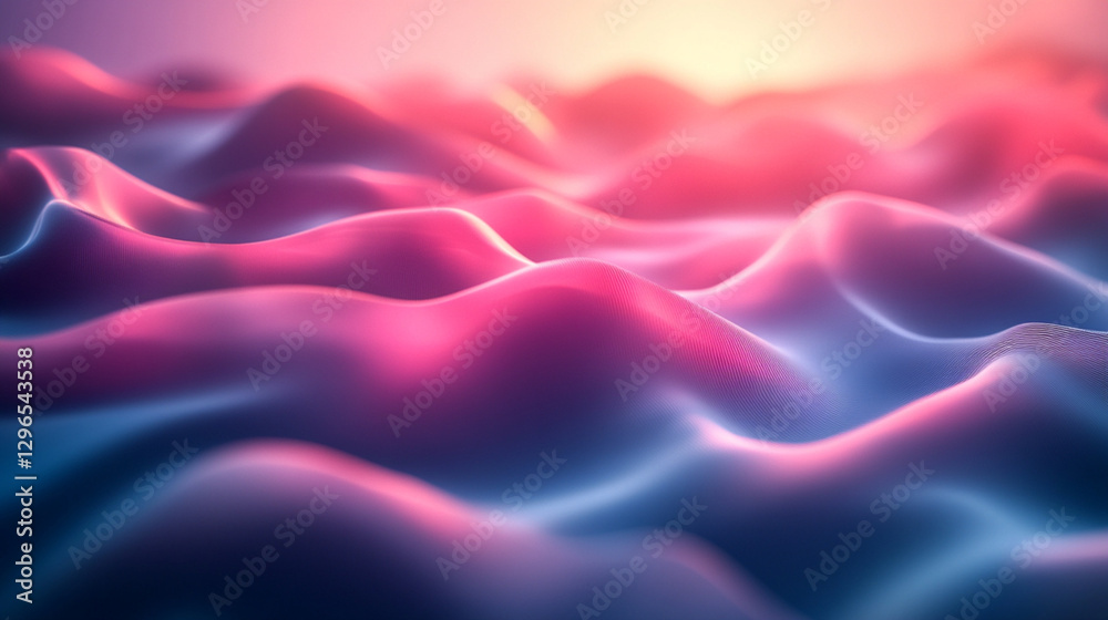Obraz premium A pink and blue wave with a purple background