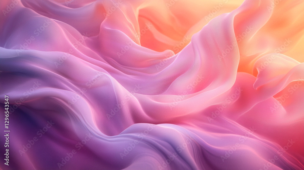 Fototapeta premium A pink and orange fabric with a wave pattern