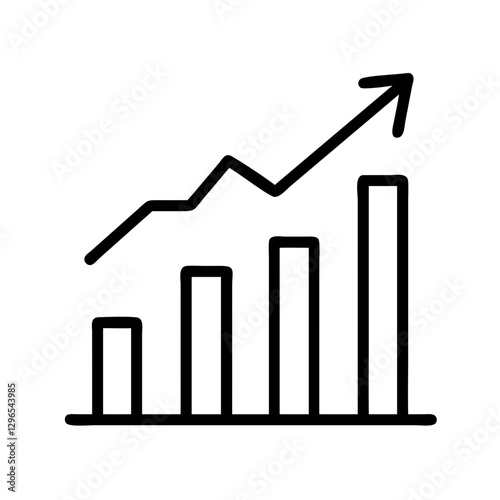 Business Profit Growth with Revenue Curve – Simple Flat Vector Illustration