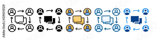 Team Communication Icon Set Multiple Style Collection