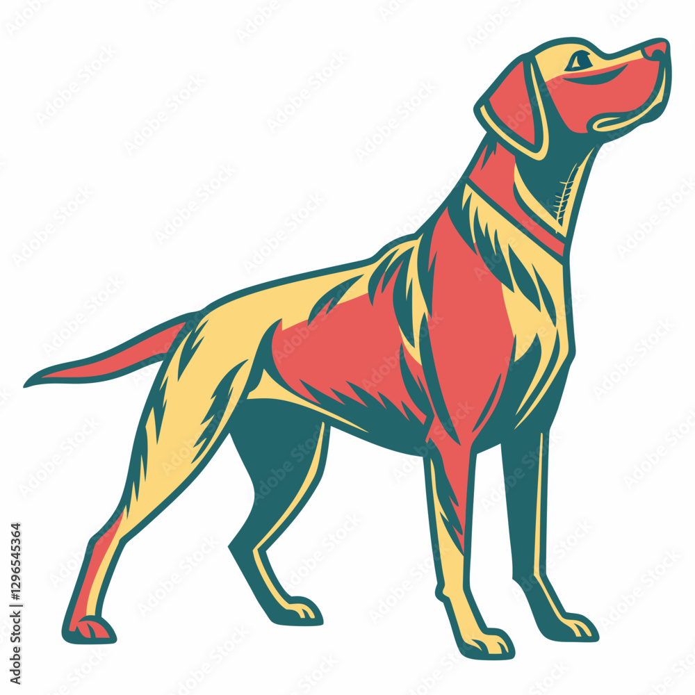 Fototapeta premium Labrador Retriever silhouette vector illustration