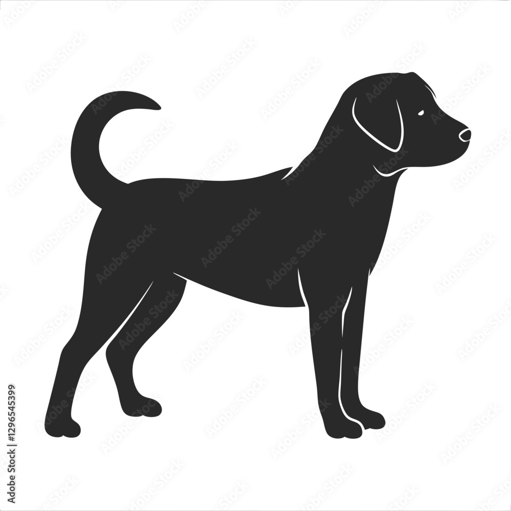 Labrador Retriever silhouette vector illustration Labrador Retriever silhouette vector illustration