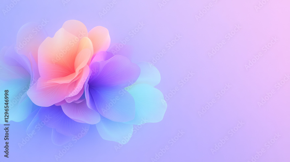 Ethereal bouquet of luminous purple and orange blossoms, gentle gradient lighting, minimal Ethereal bouquet of luminous purple and orange blossoms, gentle gradient lighting, minimal