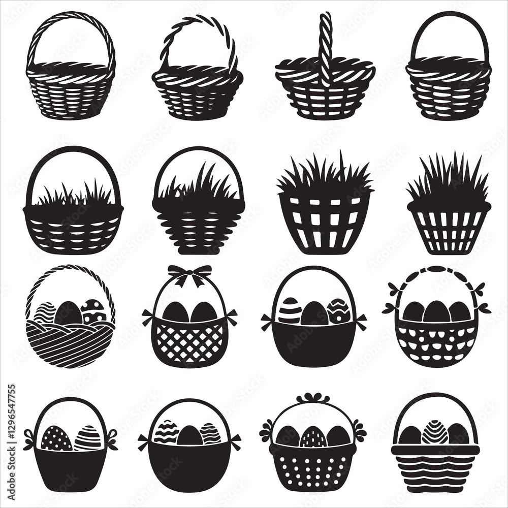 set vec tor various style Easter basket silhouettes
set vec tor various style Easter basket silhouettes