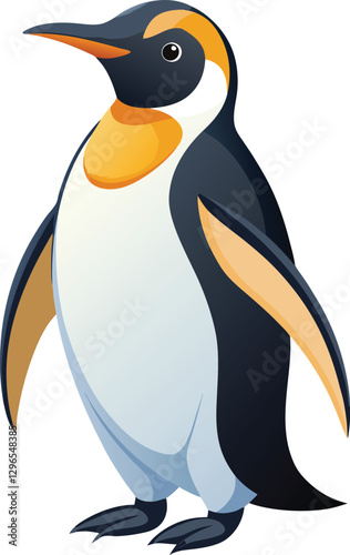 penguin on the beach illustration 