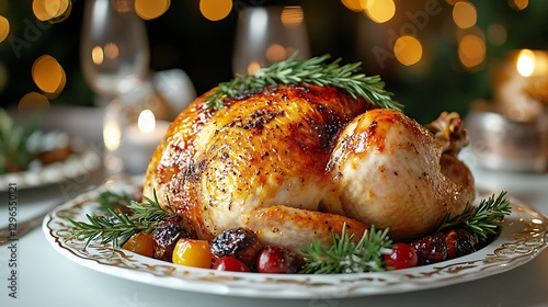 Roasted Turkey Dinner Festive Holiday photo