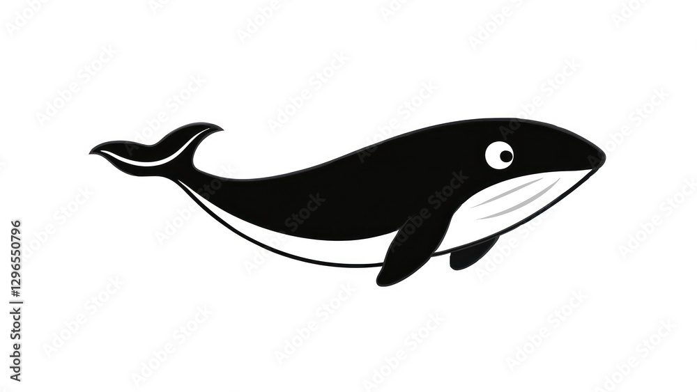 Obraz premium a charming illustration of a whale swimming gracefully