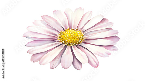 A close up of a white flower with a yellow center