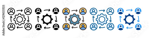 Collaborative Tools Icon Set Multiple Style Collection