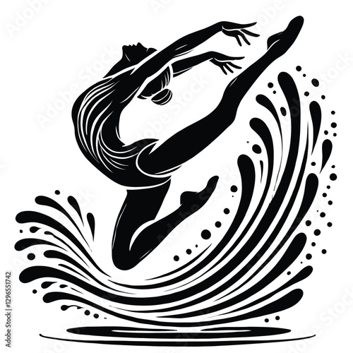 Synchronized Swimmer Silhouette