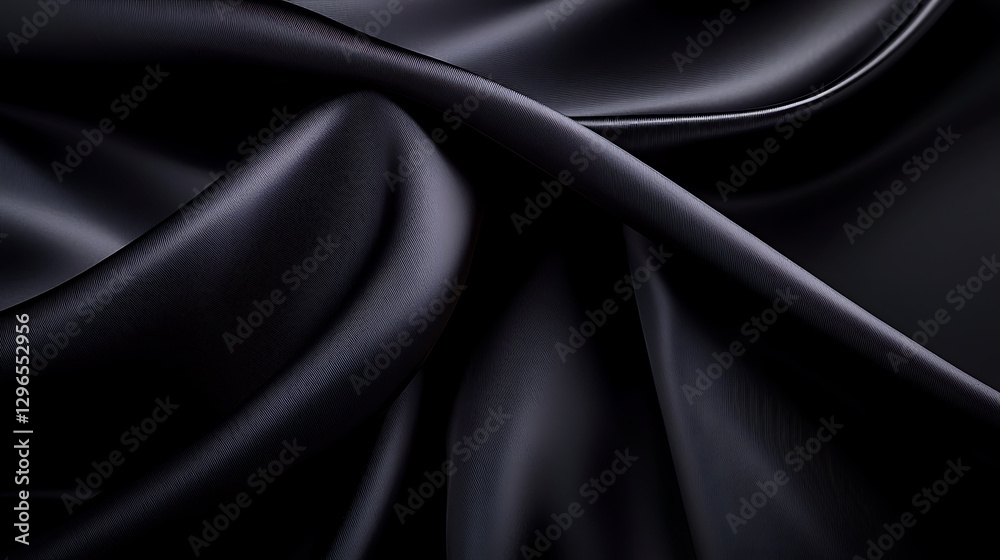 Fototapeta premium A black fabric with a pattern of waves