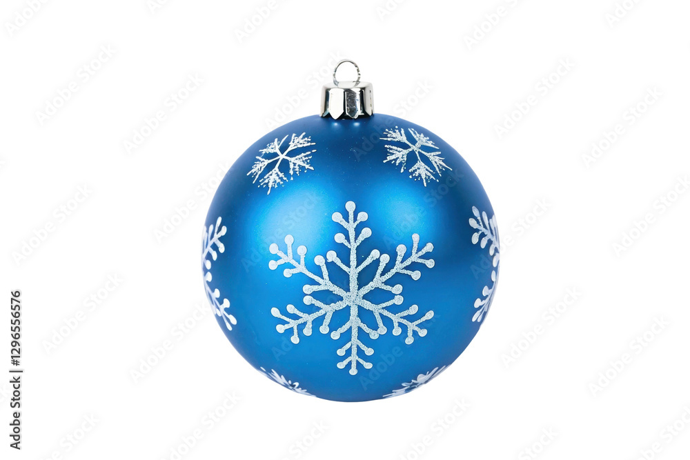 Elegant blue ornament adorned with intricate snowflake designs for winter festivities and holiday decorations, cut out Elegant blue ornament adorned with intricate snowflake designs for winter festivities and holiday decorations, cut out