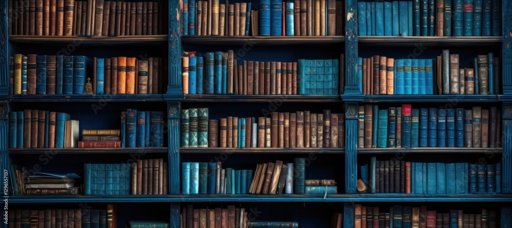 The shelf of books in library reading room in a vibrant state. AI generated The shelf of books in library reading room in a vibrant state. AI generated