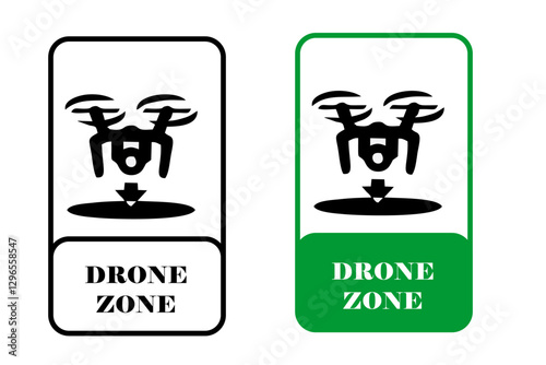 Drone quadrocopter logo. Flying zone simple vector illustration icon. Pictograph .
