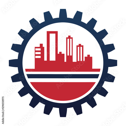 Stylized Industrial Manufacturing and Engineering Emblem photo