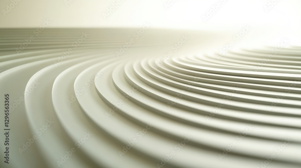 Fototapeta premium Abstract White Lines Forming a Circular Pattern, Minimalist and Modern