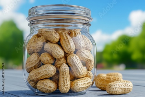 A highly detailed 3D-rendered peanut with realistic textures